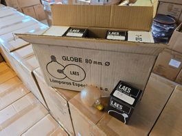 20x neue Laes Globe E27 D: 80mm 40W Lampen Old School ab 1.-