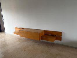 Sideboard, Wandelement Buche furniert, Vintage