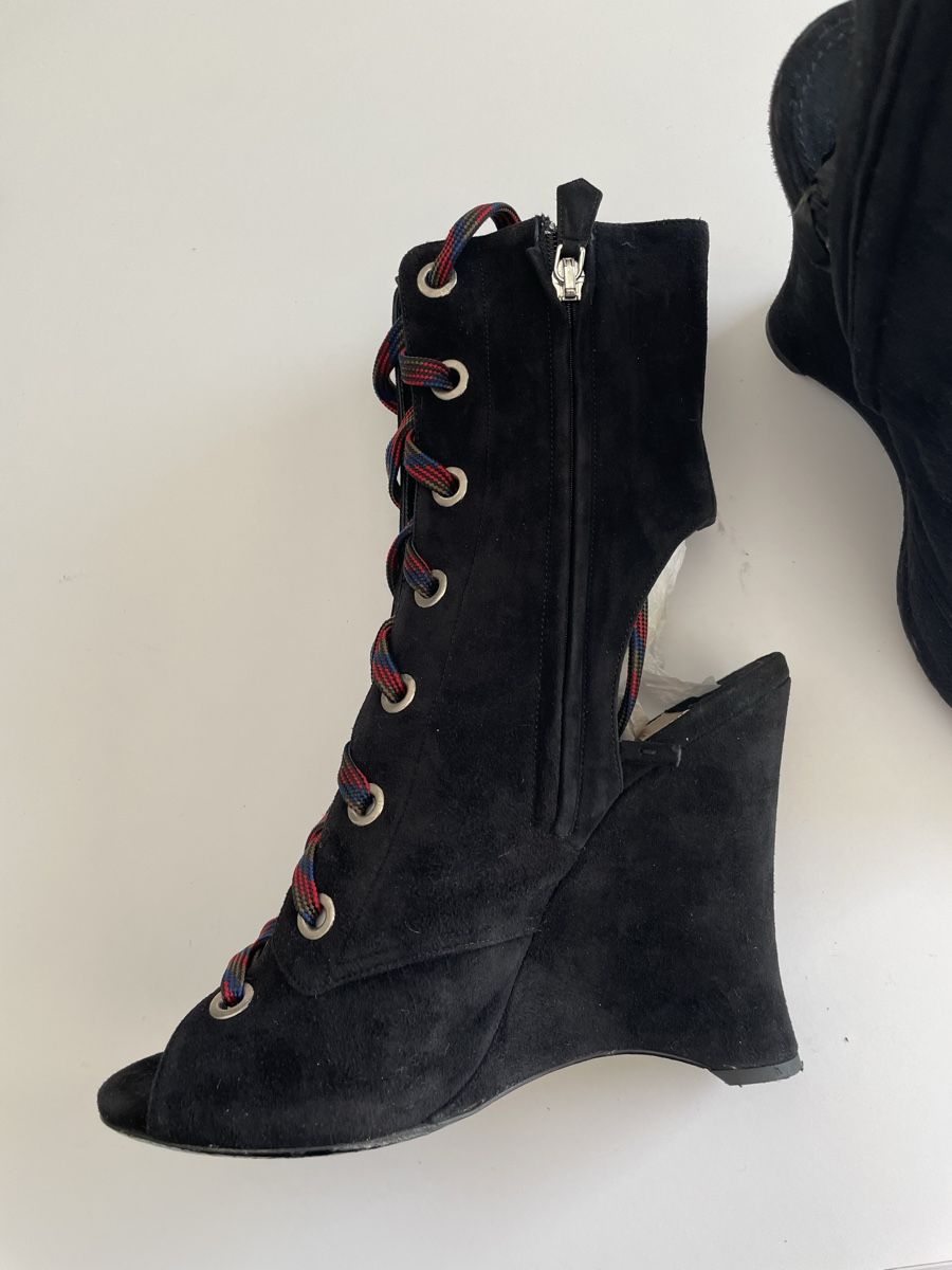 Prada Scarpe da donna: Prada Bottines compensées en daim noir à lacets taille-39 – Nuovo (secondo la descrizione) da Genève venduto da rom_8nwv 3