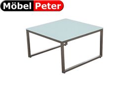 Salontisch 60x60 Glasplatte weiss