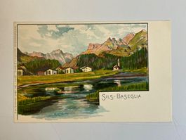 Giovanni Giacometti Ansichtskarte Engadin Sils Baselgia