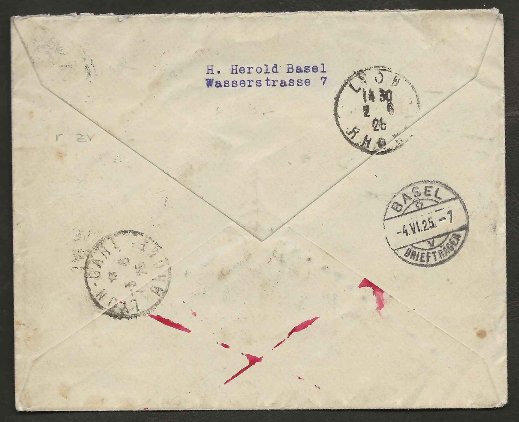 Alle Briefmarken: Flugpost Schweiz 1925 Basel Genf Lyon Luftpost F11 – Gebraucht aus Au ZH von xelagreb01 1