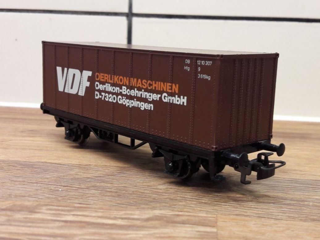 Märklin Modellini di ferrovie: Märklin HO AC : DB wagon container "VDF" – Usato da Buttes venduto da Cafe2005 2