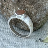 Silber Ring 925 mit Braunem Mondstein Grösse 57