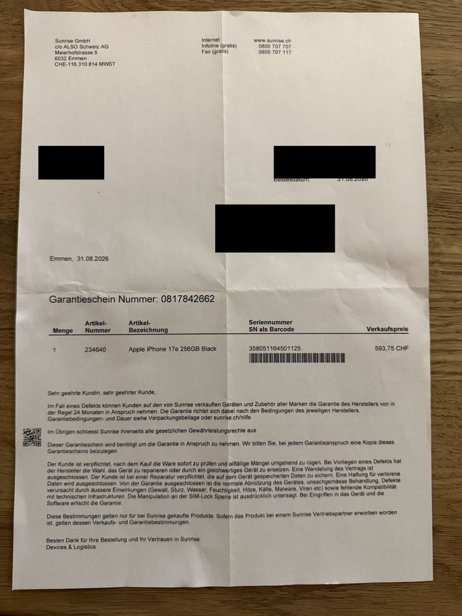 Apple Telefoni cellulari / Smartphones: IPhone 17e black 256GB – Nuovo e nell'imballaggio originale da Scherzingen venduto da mar_f6q6 3
