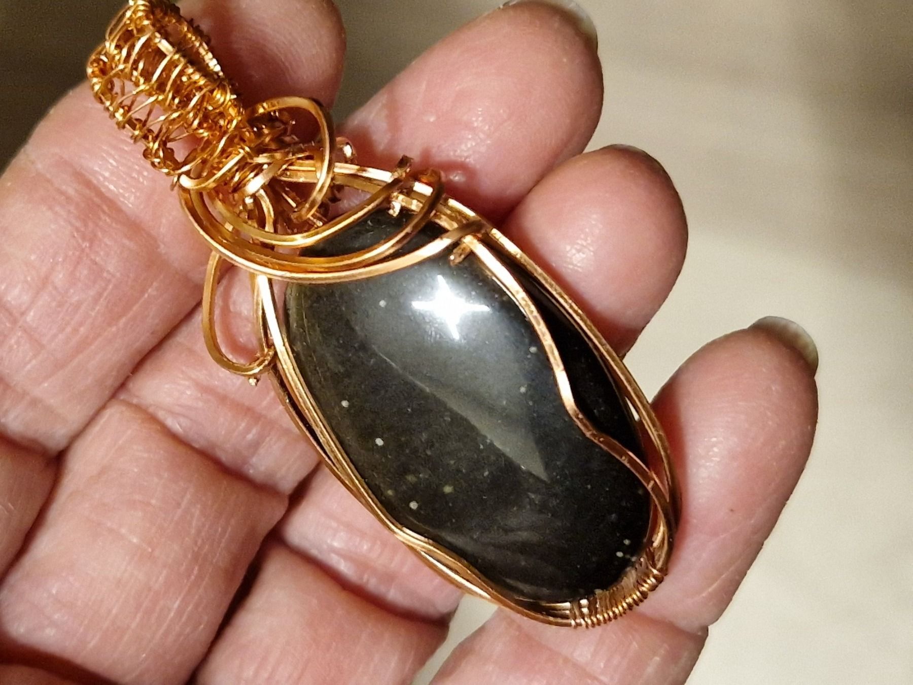 Ciondoli: Lithothérapie obsidienne dorée – Nuovo (secondo la descrizione) da SAXON venduto da Mariposita1428 2