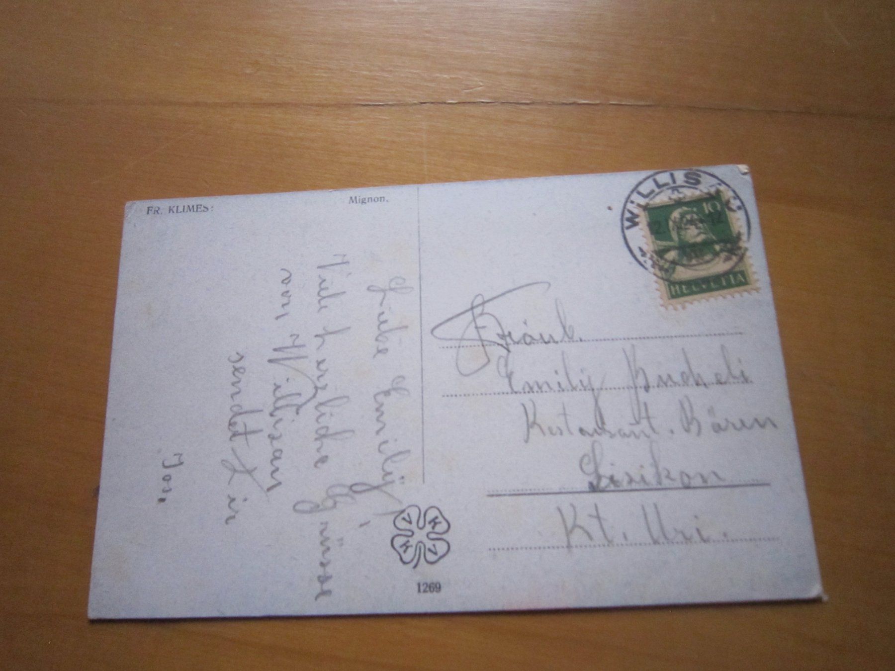 Ansichtskarten: No 14 Postkarte Mignon 1924 – Gebraucht aus Gordola von Polentaefung 1