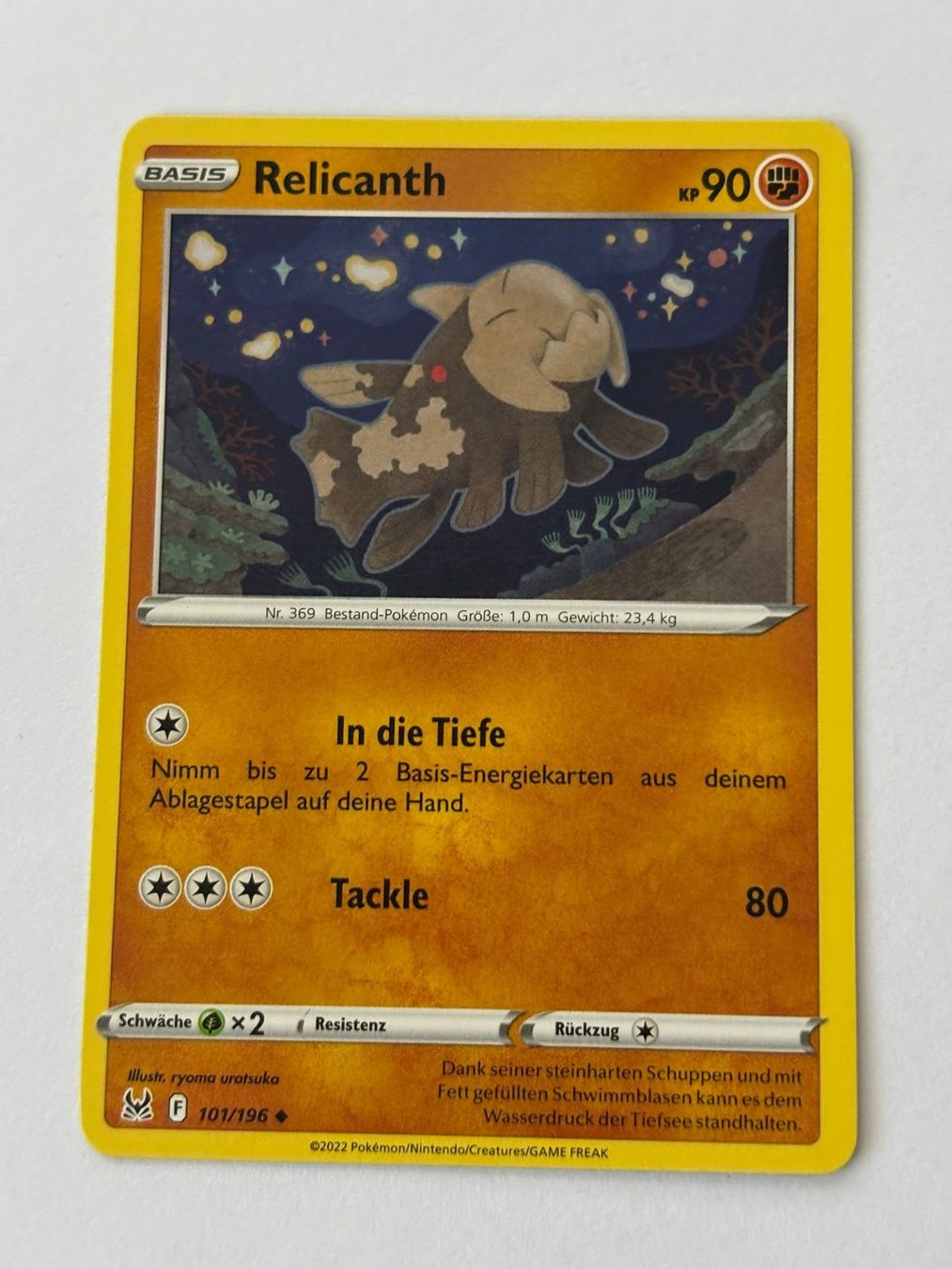 Pokémon Carte collezionabili: Pokemon-Karte Relicanth 101/196 – Usato da Herisau venduto da Seyashop1