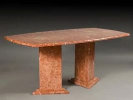 Table à manger en marbre rouge, bon état général