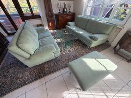 Hochwertige Sofagruppe aus echtem Alcantara – 3-teilig