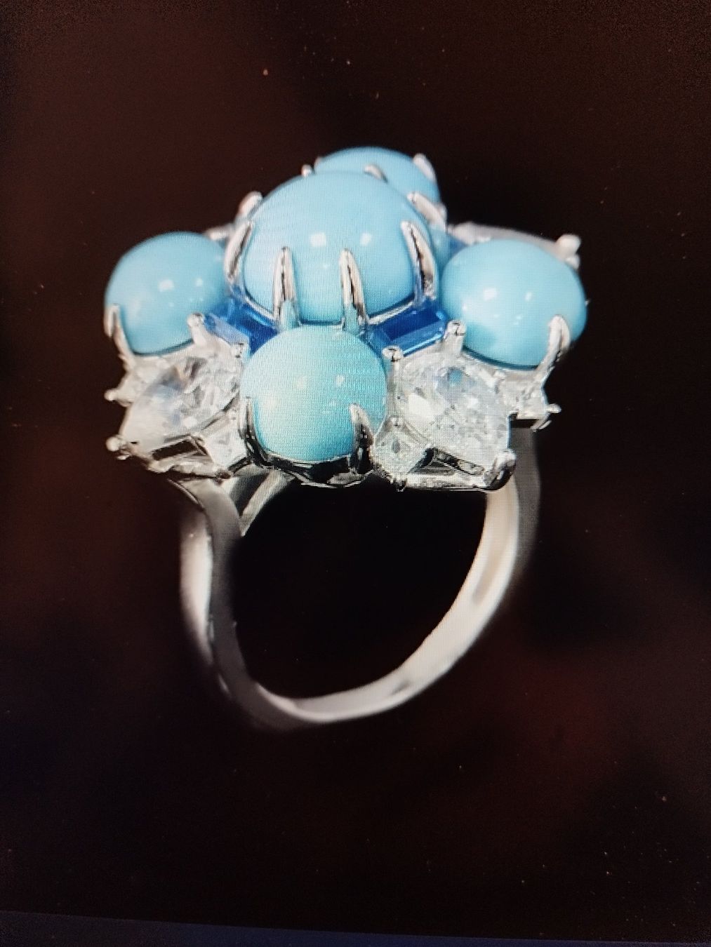 S. Silber Saphir Türkis Ring gr 8 Neu. sale ohne MoneyGuard (Neu und ...