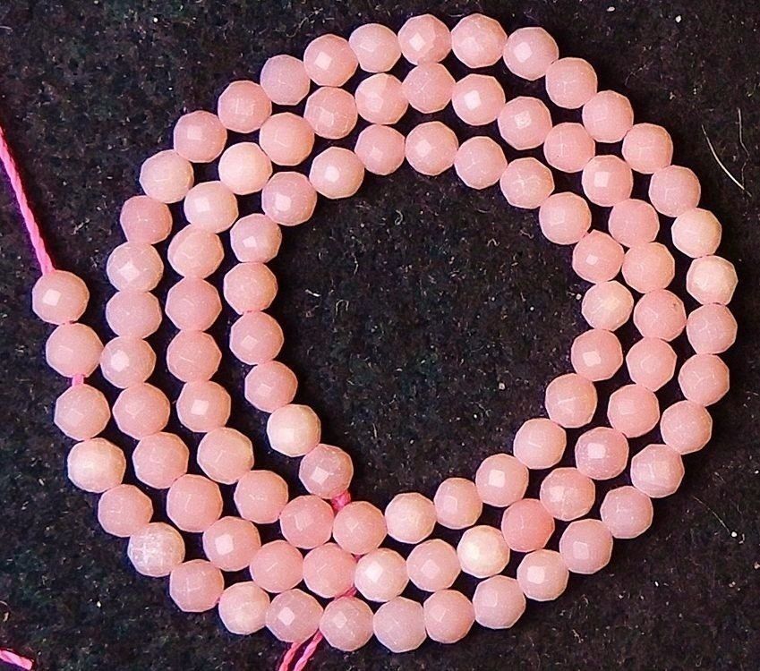 Catenine: 1 Strang echte rosa Peruvian Opal Perlen 4 mm facettiert – Nuovo (secondo la descrizione) da Müllheim Dorf venduto da GUENI01