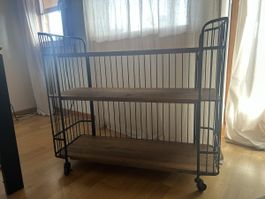 Rollwagen Metall Holz / Industrial Design / Bijou / Servierw