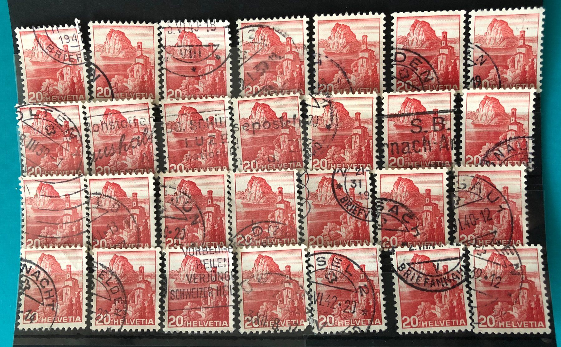 Alle Briefmarken: Nr.215 mit Stempel Einsteckkarte Voll – Gebraucht aus Aarau von Billa007