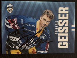 Signierte Autogrammkarte Tobias Geisser EVZ