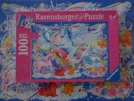 Puzzle 100 Teile Ravensburger XXL, Einhorn mit Glitzer