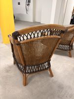 Set of Rattan Armchairs with Cushions
