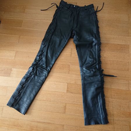 Motorradhosen Leder schwarz Gr. 38
