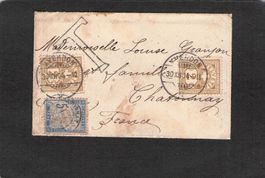 #Seltenes Zierbriefchen mit Inhalt , gel. 1904