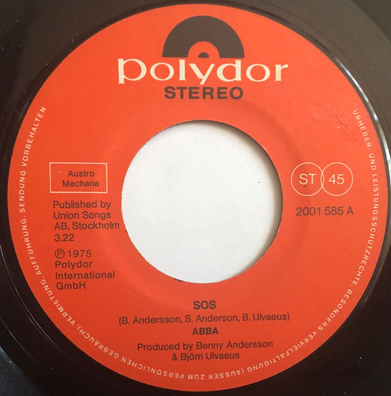 Schallplatten: ABBA - S•O•S – Gebraucht aus Poliez-Pittet von Newtown-Records 2