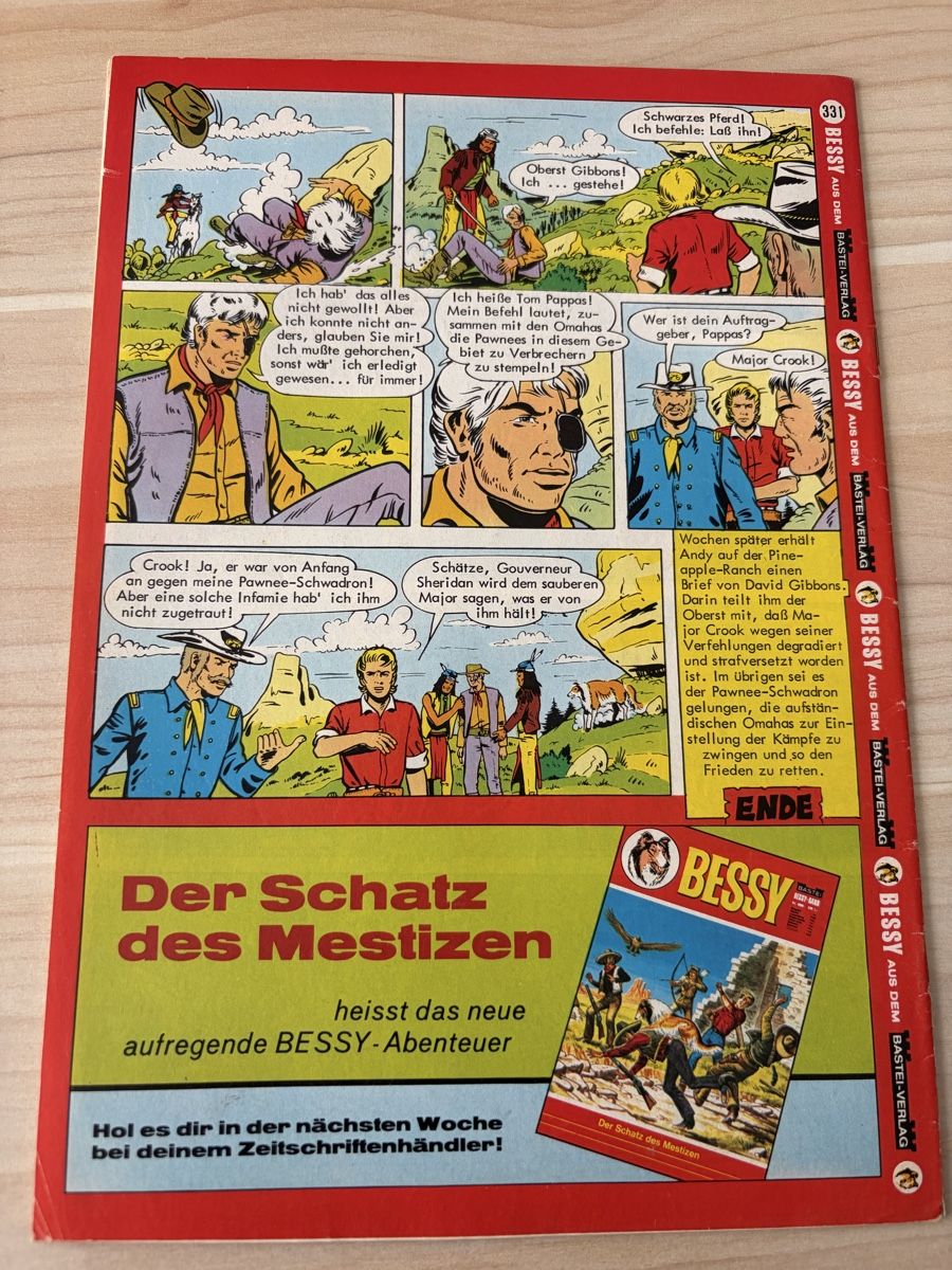 Fumetti: Bessy Bastei 1.Auflage Heft 331 1972 – Usato da Kehrsatz venduto da Raboy 1