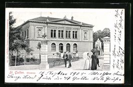 AK St. Gallen, vor dem Museum, 1905