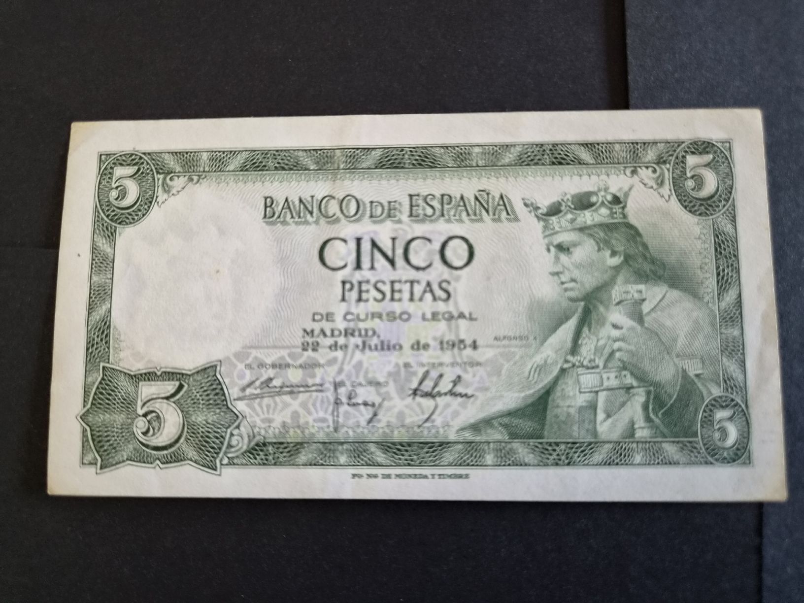 Banknoten: Espagne 1954 5 pesetas P146 – Gebraucht aus Versoix von rucio