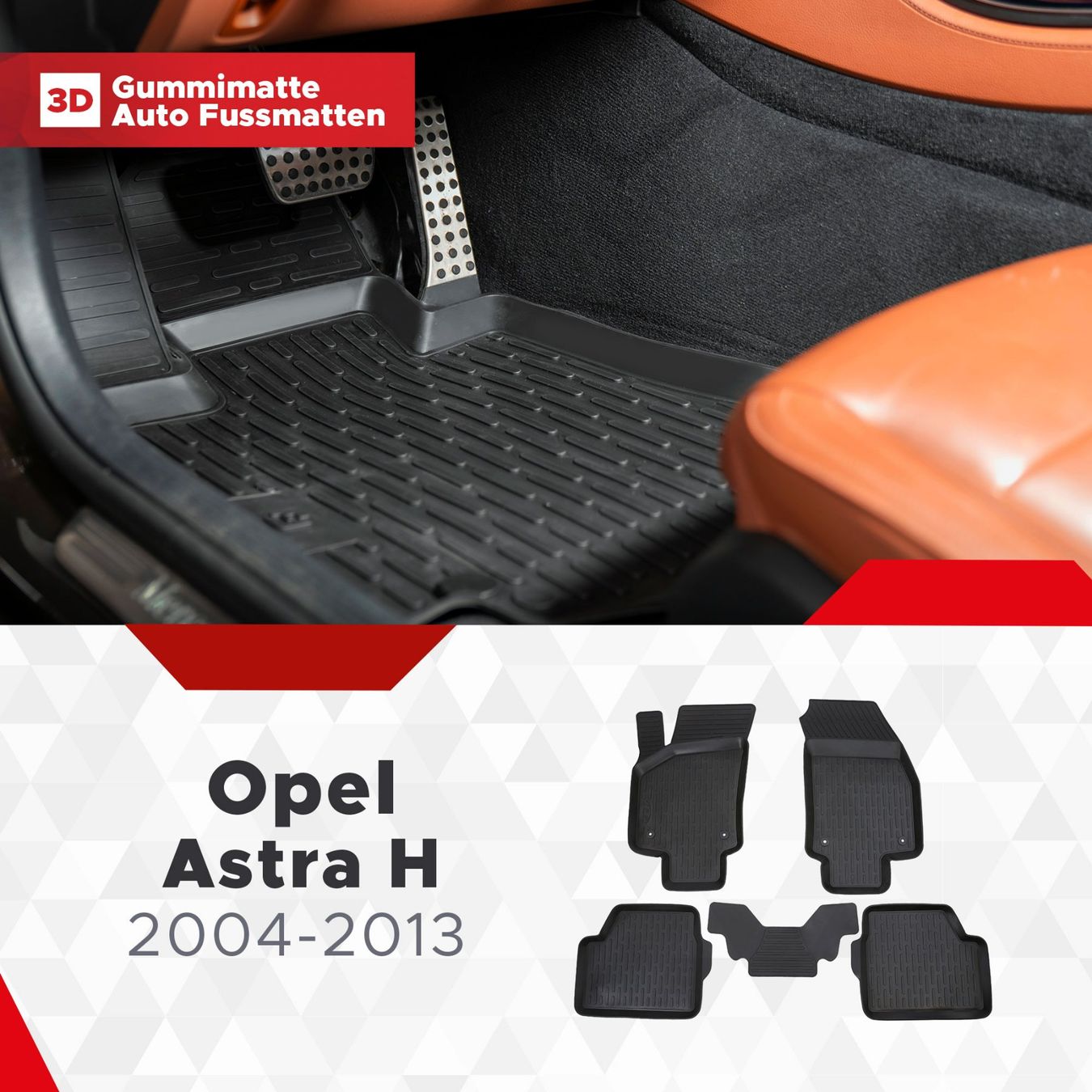 Opel Teppiche / Matten: 3D Opel Astra H Fussmatten 2004 - 2013 – Neu und originalverpackt aus Zürich von MyFussmatten