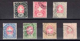 1881, Telegraphenmarken komplette Serie Nr.13-19 ʘ