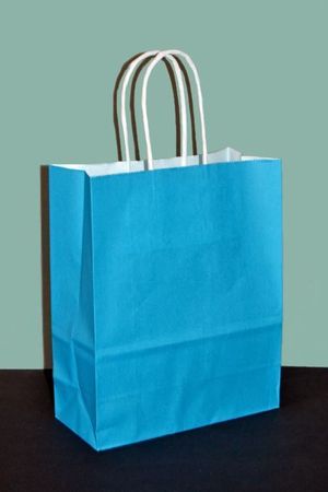 Papier-Tragtaschen 260/120 x 350 mm türkis