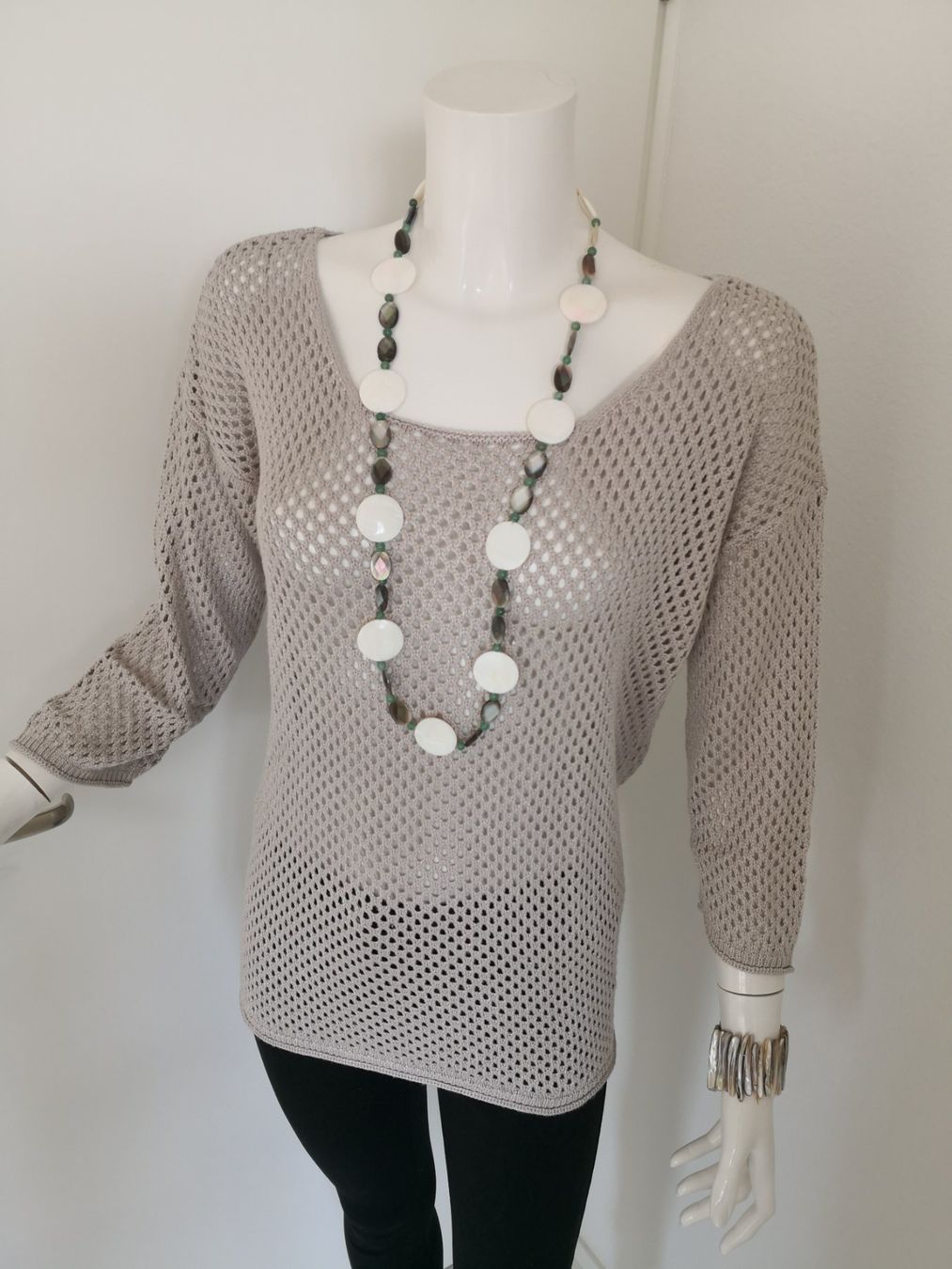 Maglioni & Felpe: 🤩STREET ONE STRICK-PULLOVER BEIGE GLANZIG – Usato da Olten venduto da Naja-Twins-Twins 4