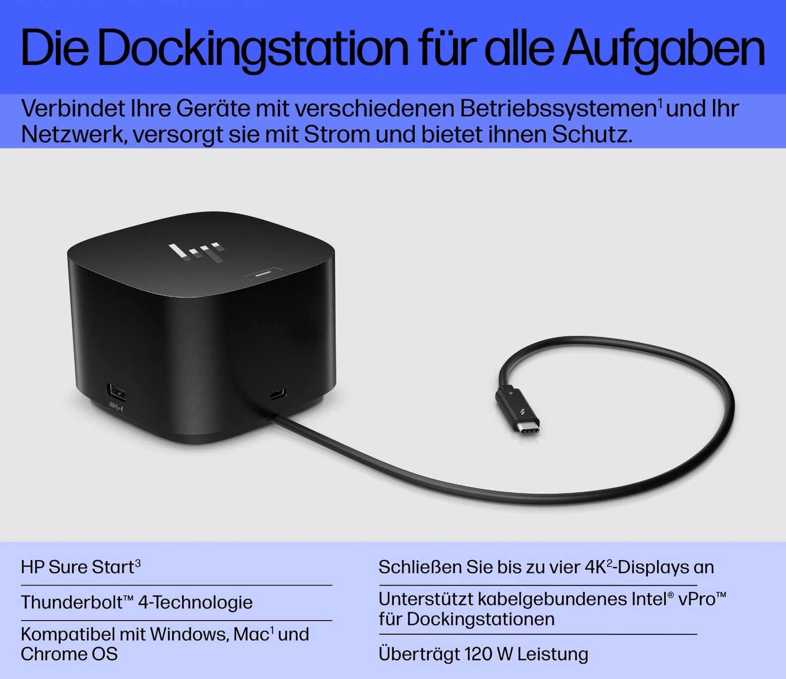 Hewlett Packard Dockingstation: HP Thunderbolt Dock G4 (120W) – Gebraucht aus Frick von F80 3