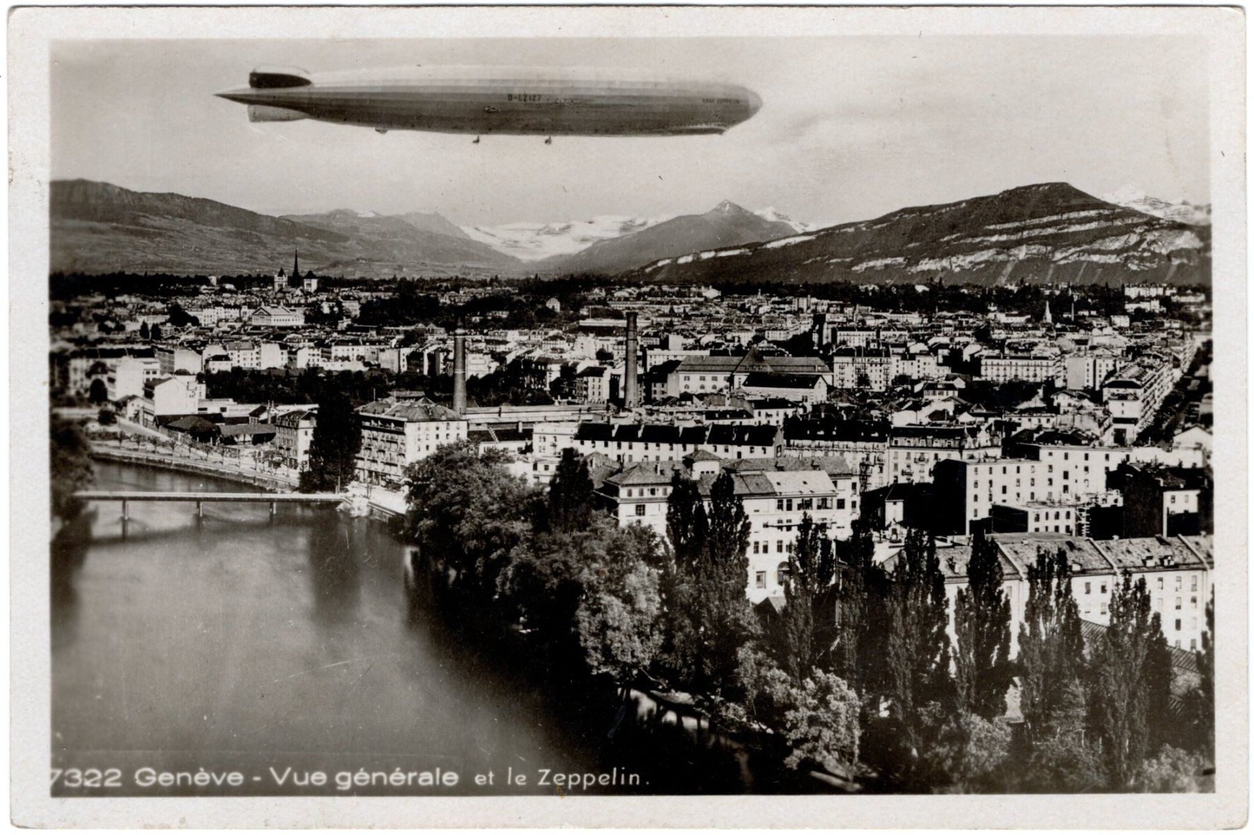 Cartoline postali: Luftschiff "Graf Zeppelin" über Genève – Usato da Eglisau venduto da Chperfins