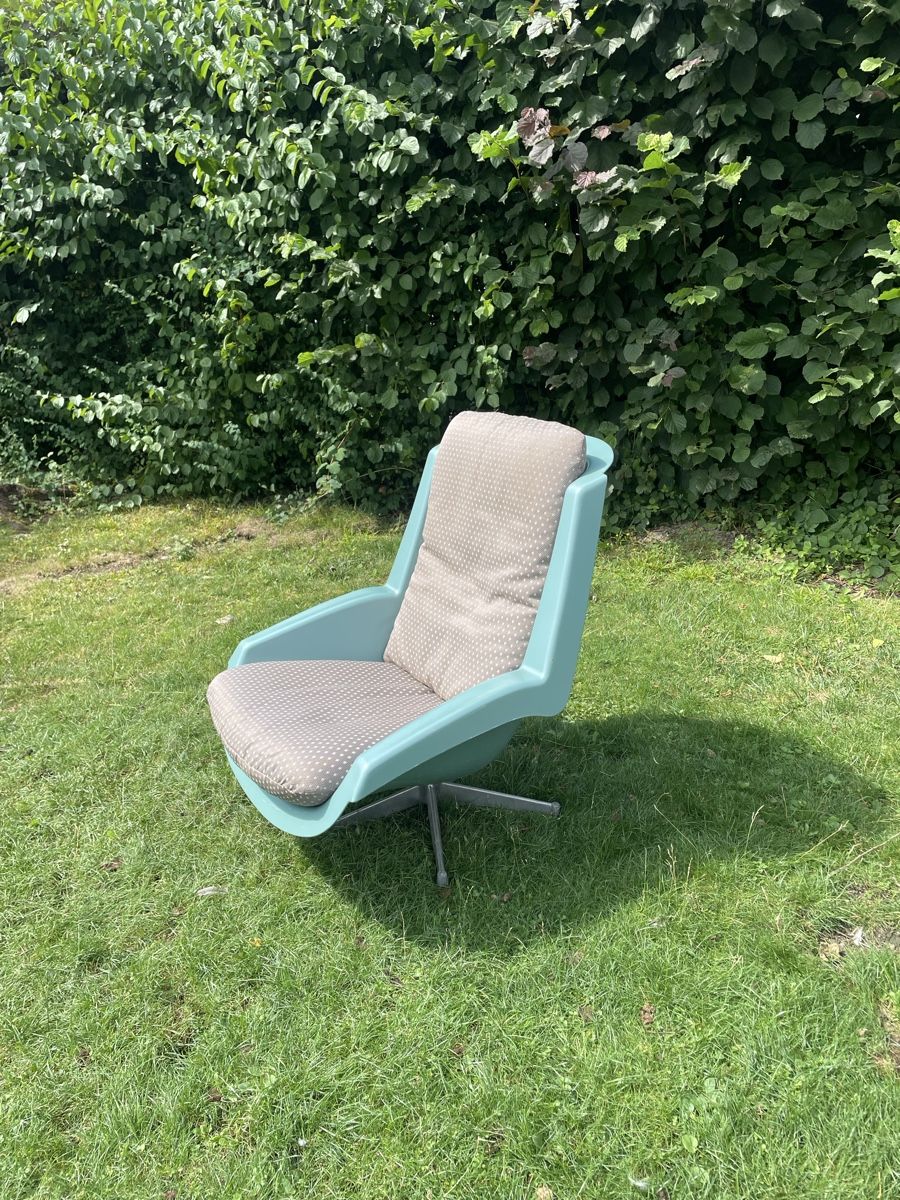Poltrone: Sessel türkis metallisiert, mit Polster – Usato da Wangen SZ venduto da flowerfly 1