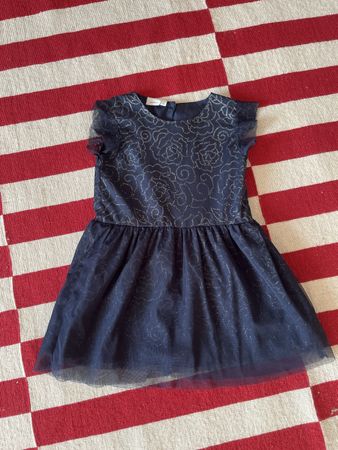 Festliches Mädchenkleid, Grösse 110, dunkelblau, Top Zustand