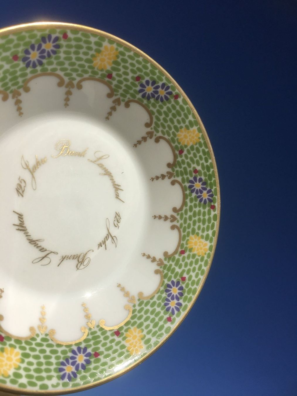 Teller: LANGENTHAL TELLER UNTERTASSE 125 JAHRE BANK LANGENTHAL – Gebraucht aus Subingen von ArtBead