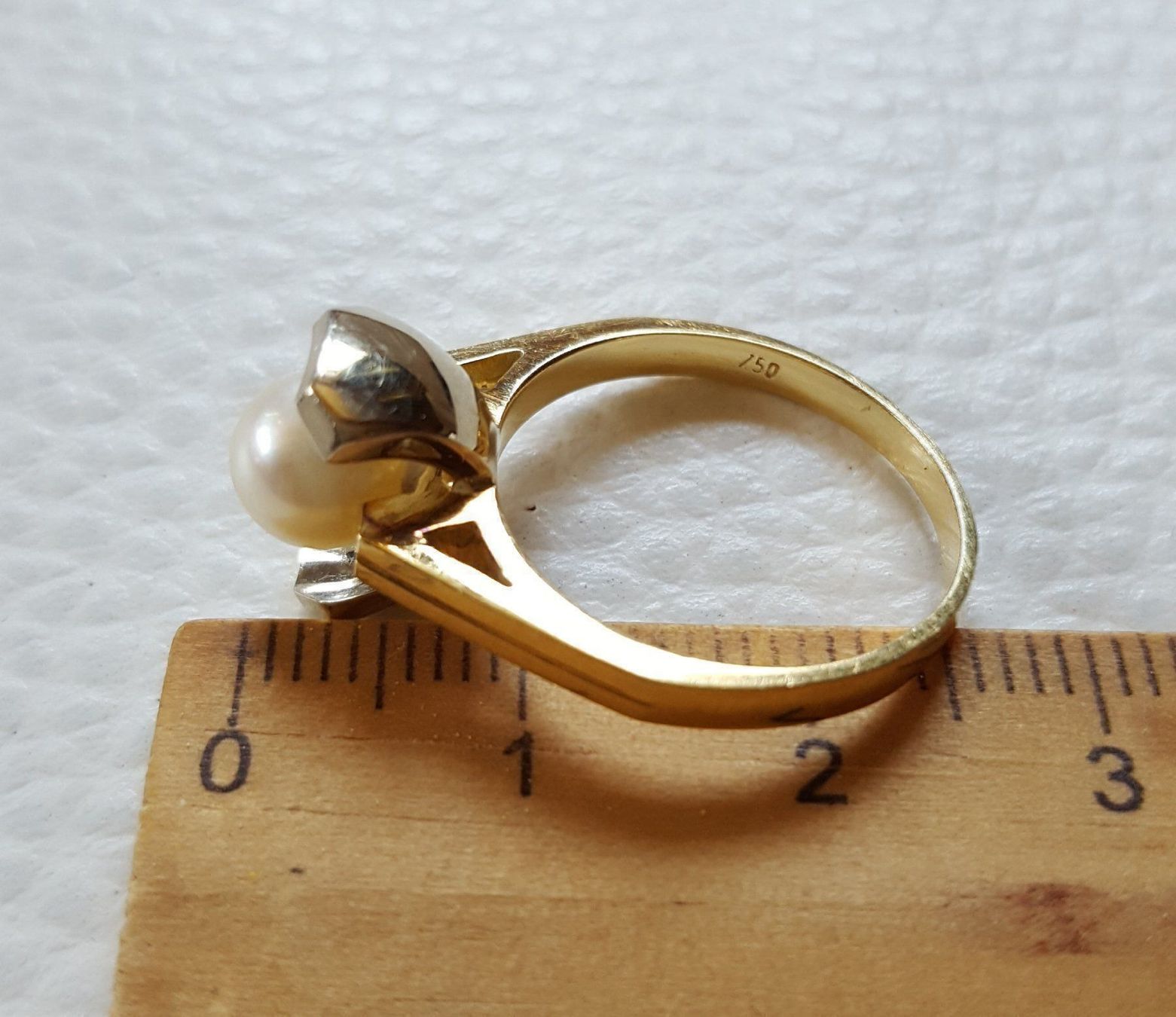Anelli: Massiv Gold 750 Ring Mit Perle 18 Karat – Usato da Wald ZH venduto da Dasilver 2