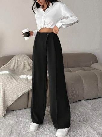 Elegante schwarze Anzugs-Hose, Gr. 38, NEU, Set: 2 Stk.