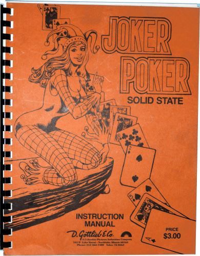 Flipperkästen: Joker Poker Instruction Manual – Gebraucht aus Schalunen von schwabspielautomaten