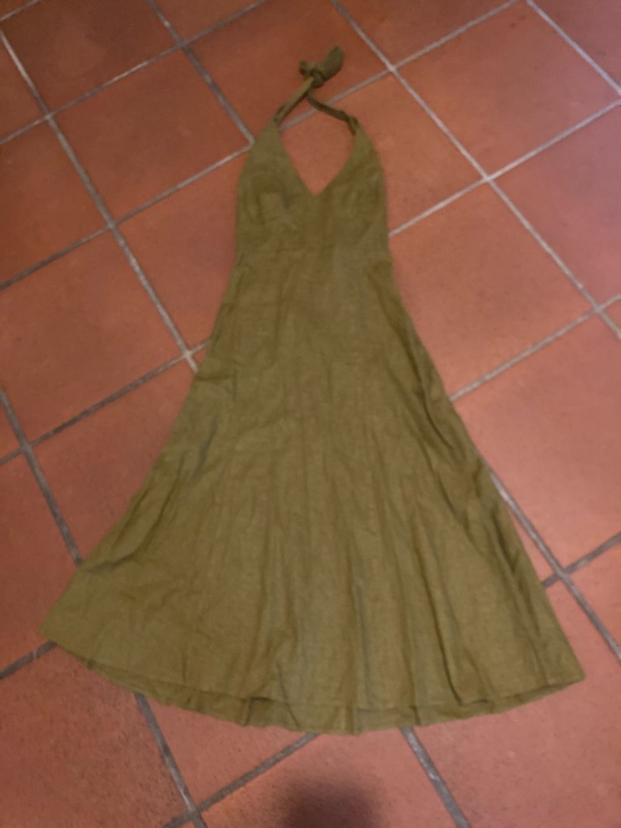 Vestiti: Tolles Leinenkleid moosgrün, Gr.34 – Usato da Gachnang venduto da elvira007