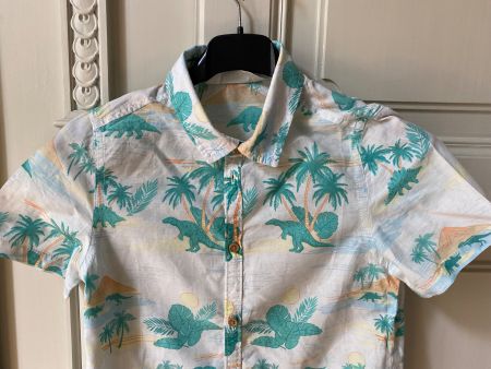 H&M Hemd Gr. 128 mit Dinosauriermuster, Sommerlich!