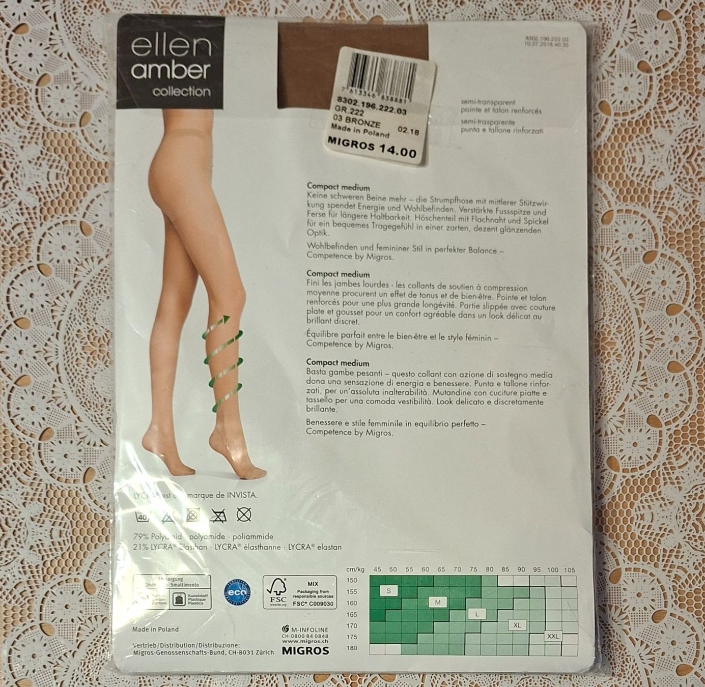 Ellen Amber Strümpfe & Strumpfhosen: Ellen Amber Compact Medium Strumpfhose 40den Gr.M Bronze – Neu und originalverpackt aus Amriswil von Celini3 1
