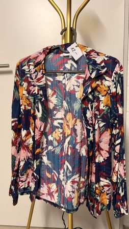 Morgan Bluse Hemd Gr. 36 Blumenmuster Lurexfaden Sommerbluse