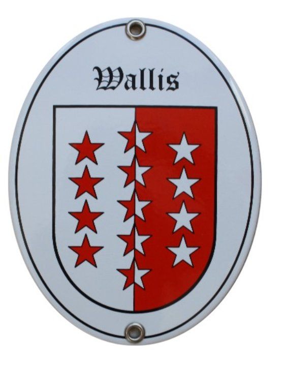 Insegne: Emailschild - Kanton Wallis – Nuovo e nell'imballaggio originale da Ennetbürgen venduto da open24shop