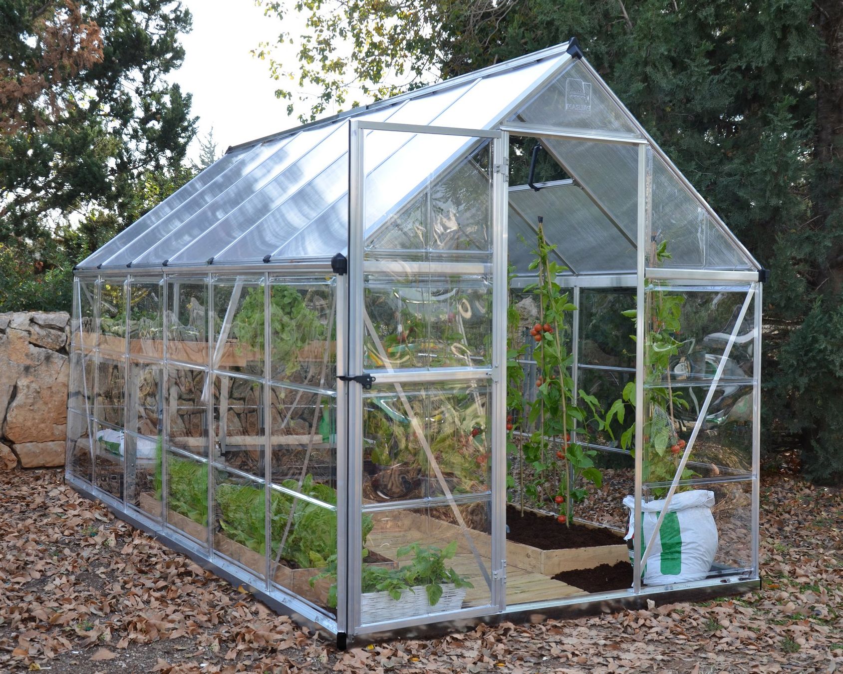 Gartenhäuser & Gewächshäuser: Gewächshaus Hybrid 2 x 3.7 silber – Neu und originalverpackt aus Erlinsbach von Home-World 1
