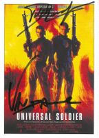 VAN DAMME / LUNDGREN original Autogramm auf Posterkarte