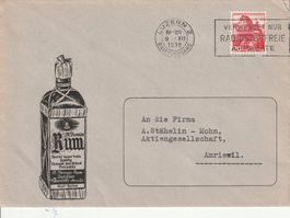 Brief mit Reklame Rum - Luzern 1938