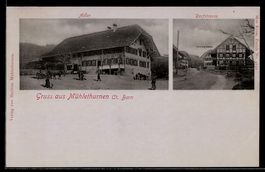 AK Mühlethurnen /Bern, Gasthaus Adler, Straßenpartie mit Han