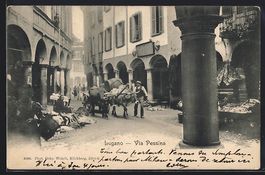 AK Lugano, Via Pessina, 1902