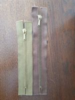 Reißverschluss Metal 2-Set: 1x 20 cm khaki, 1x 24 cm braun